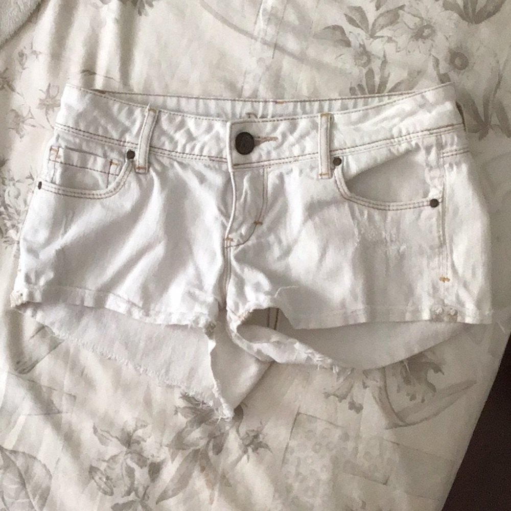 White denim shorts